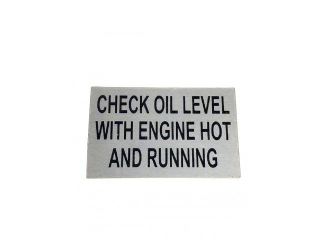 Check Engine Oil Plaque