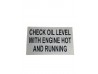 PLAQUE CHECK ENGINE OIL K-SERIES