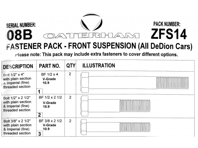 Imperial Front Susp. Hardware Pack