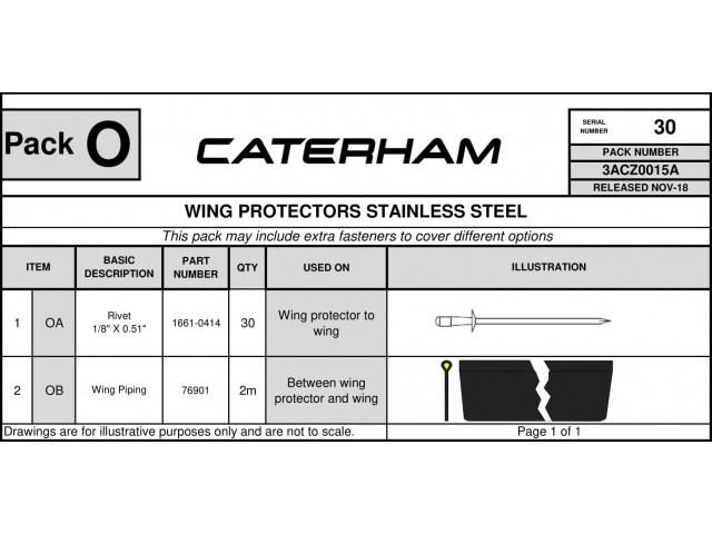 Hardware Pack for Stainless Wing Protectors