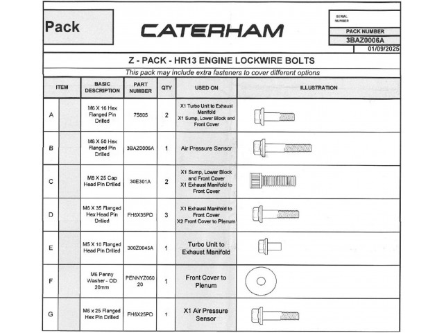 Engine Lockwire Bolts Hardware, Horse